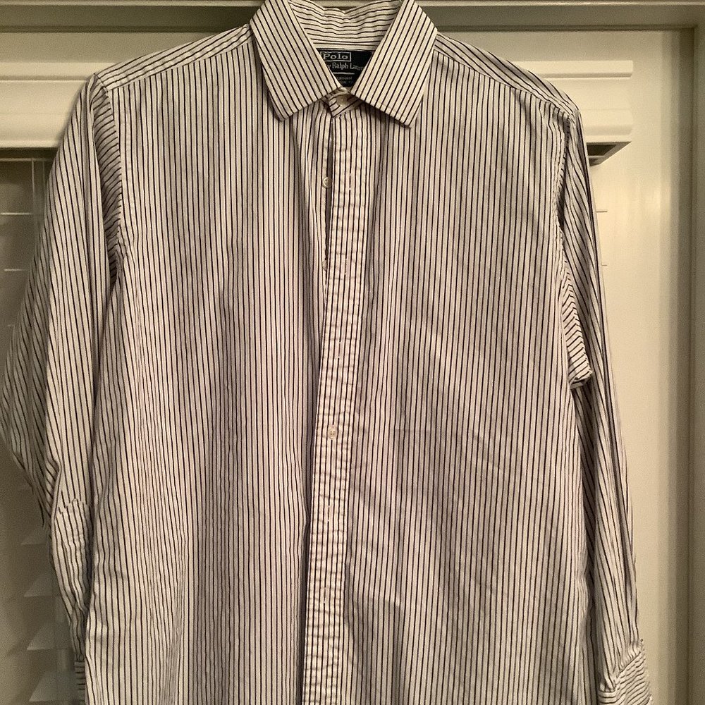 Polo by Ralph Lauren Curham Dress Shirt – Size – 17 x 35 – Blue/White/Black